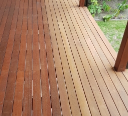 Sanding and recoating deck 1