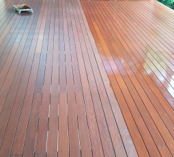 Sanding and recoating deck 2