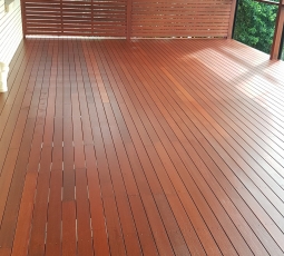 Sanding and recoating deck 3